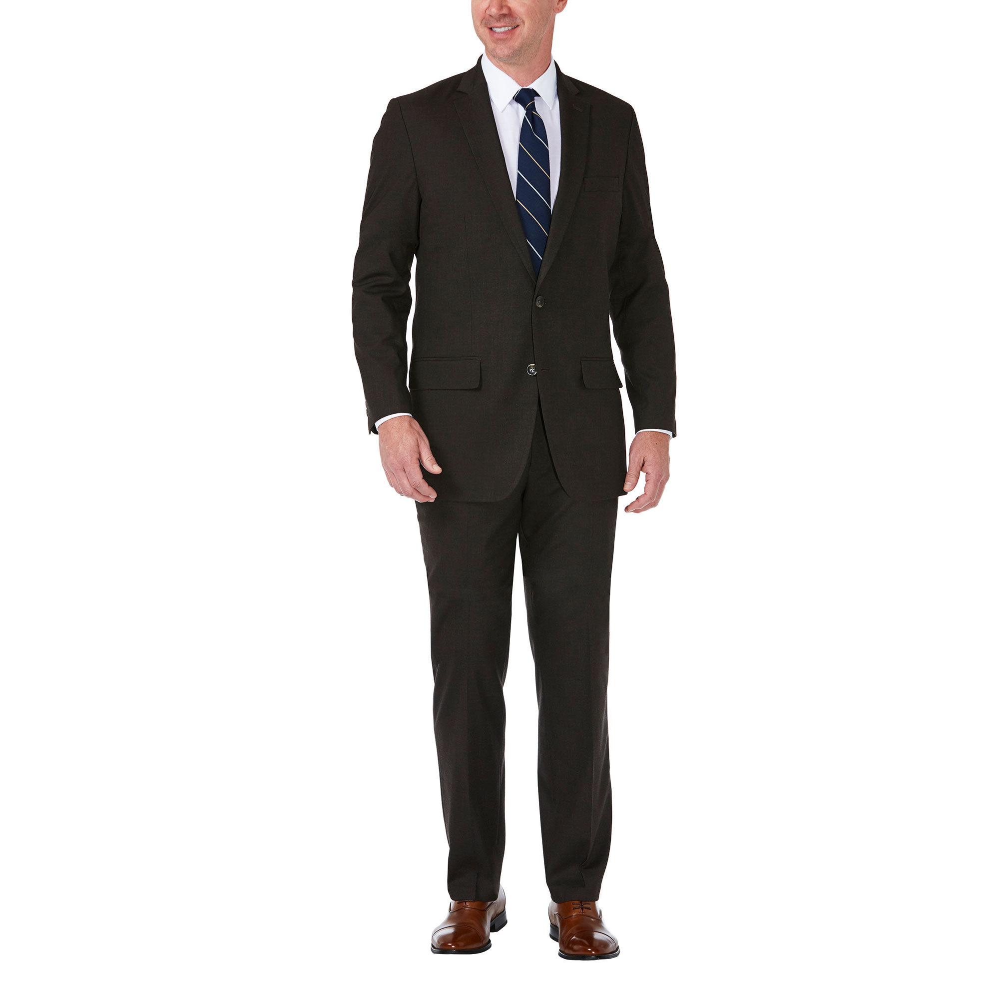 J.M. Haggar Premium Stretch Suit Jacket Chocolate (HZ80182 Clothing Suits) photo