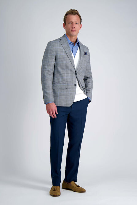 J.M. Haggar Large Plaid Windowpane Sport Coat, GREY SLATE view# 3