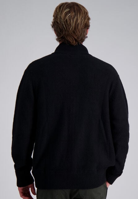 Long Sleeve Zip Sweater, Black