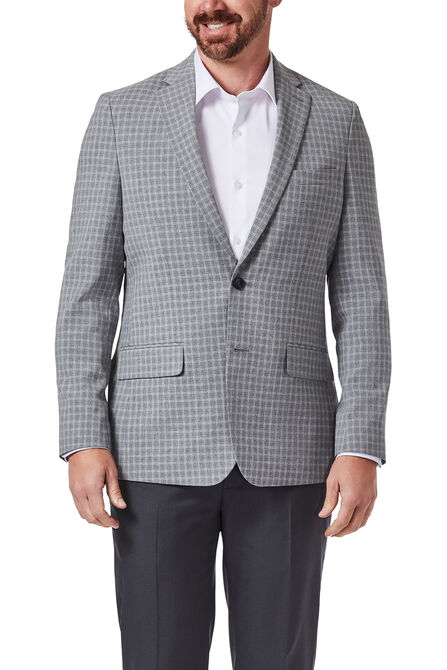 Small Grid Sport Coat, Heather Grey view# 1