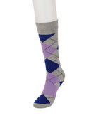 Classic Argyle Purple Socks, Purple view# 1