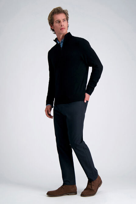 Long Sleeve Zip Sweater, Black view# 4