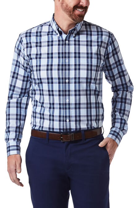 Plaid Button Down Shirt, Medium Blue view# 1