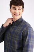Long Sleeve Brushed Cotton Plaid Shirt, Taupe view# 4