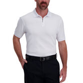 Quarter Zip Waffle Textured Polo, White view# 1