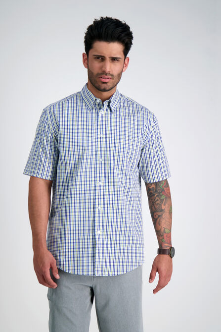 Woven Button Down Shirt - Multi Gingham, Yellow view# 1