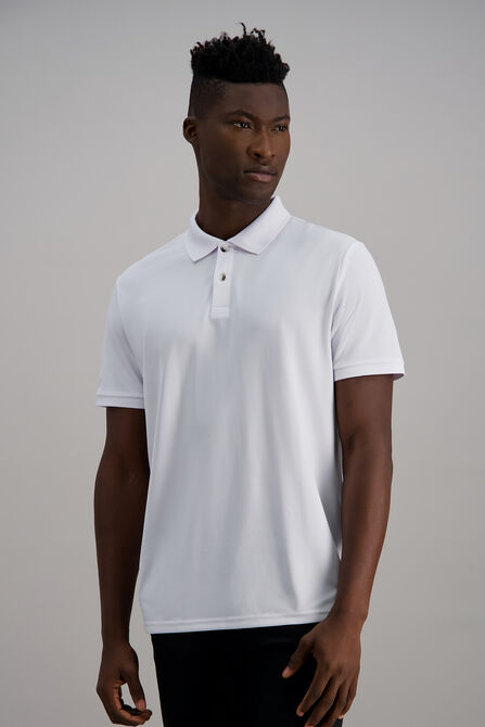 Short Sleeve Pique Polo, White view# 1