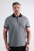 Big &amp; Tall Premium Comfort Quarter Zip Houndstooth Polo, Black view# 1