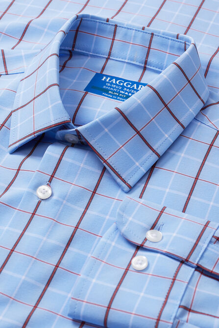 Smart Wash&trade; Dress Shirt - Light Blue Check,  view# 4