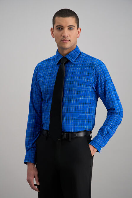 Smart Wash&trade; Dress Shirt - Blue Check,  view# 2