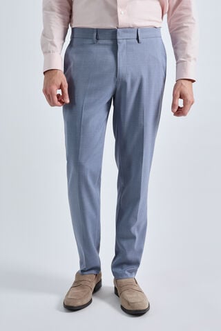 Smart Wash&reg; Tonal Plaid Suit Pant, Chambray