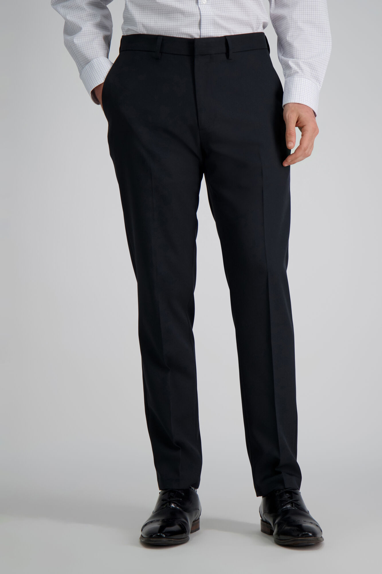 Haggar The Active Series Herringbone Suit Pant Black (HY80243 Clothing Pants) photo