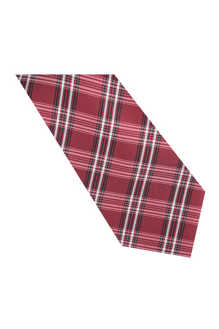 Fine Plaid Tie, Red view# 3