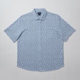 Pique Button Down Shirt - Floral Stamp, Light Blue view# 6