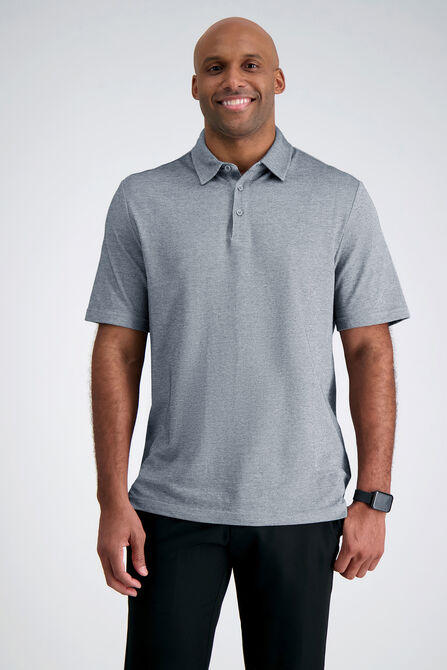 2-Color Pique Polo, Med Grey view# 1