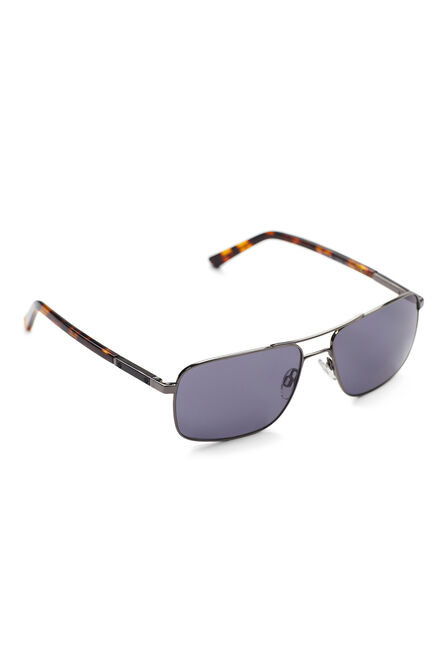 Square Double Bridge Sunglasses, Graphite view# 4