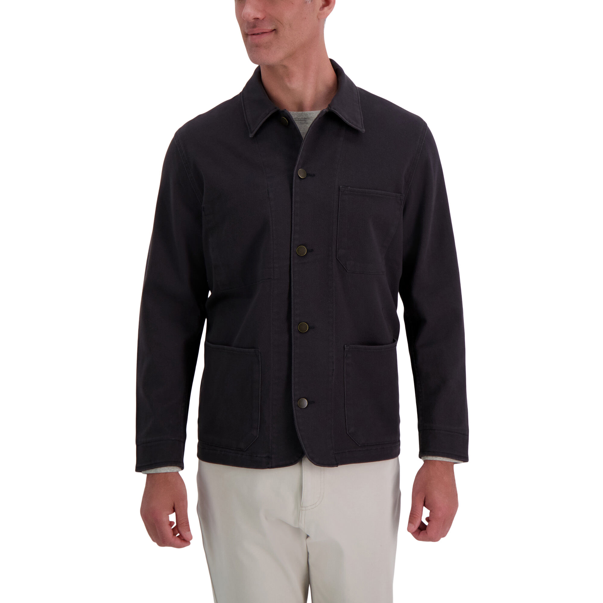 Haggar Chore Coat Medium Grey (HQ00027 Clothing Shirts & Tops) photo