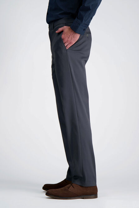 Wrinkle Free Performance Khaki Pant, Dark Grey view# 3