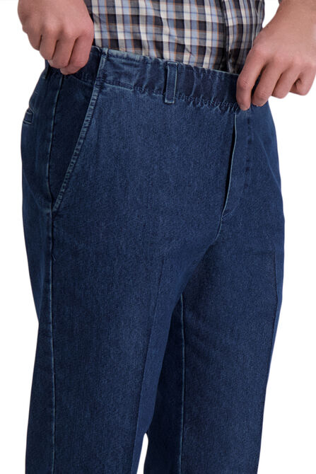 No Iron Denim Pull On Pant, Medium Blue view# 4