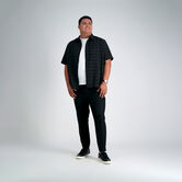 Big &amp; Tall Microfiber Plaid Shirt, Black view# 3