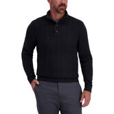 Herringbone Button Mock Neck Sweater, Dark Grey view# 1