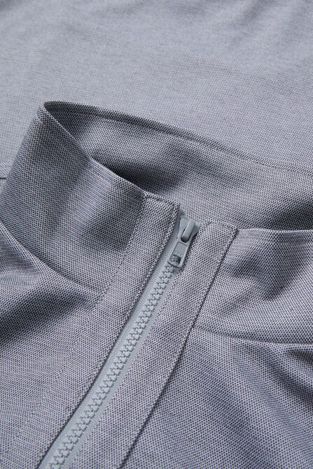 Full Zip Pique, Heather Grey view# 5