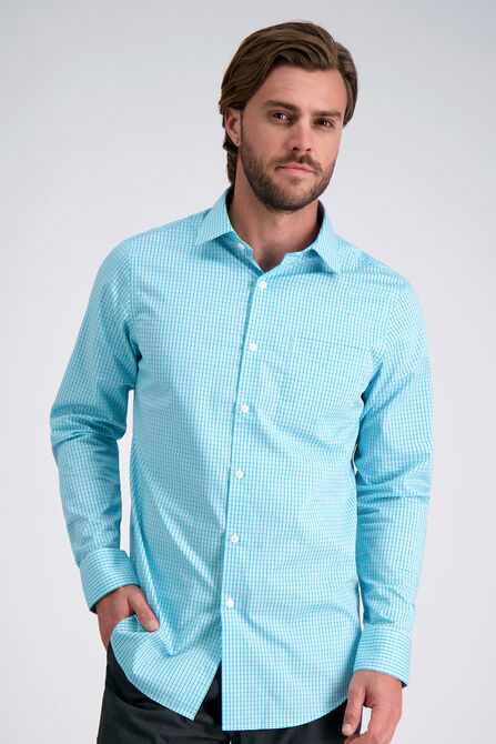 Aqua Plaid Premium Comfort Dress Shirt,  view# 1