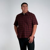 Big &amp; Tall Microfiber Plaid Shirt, Windsor WIne view# 1