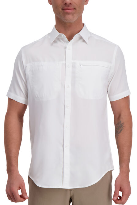 Solid Short Sleeved Shirt, White view# 1