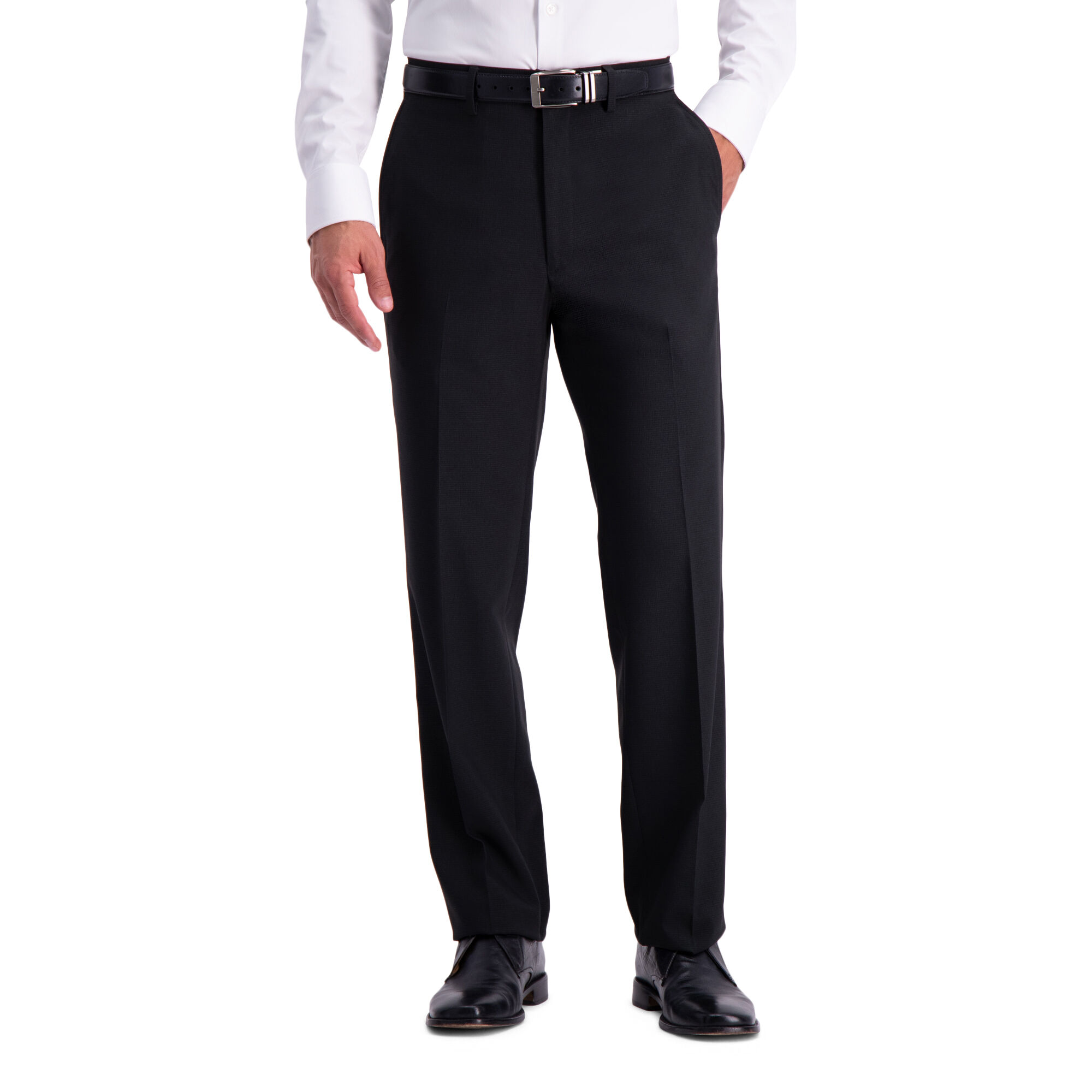 Haggar Traveler Suit Pant  - Black Grid Black (HY70279 Clothing Pants) photo