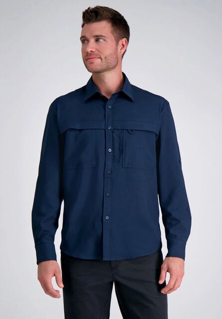 The Active Series&trade; Long Sleeve Solid Hike Shirt, Navy