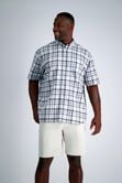 Big &amp; Tall Short Sleeve Button-Down Linen Shirt, Dark Grey view# 1