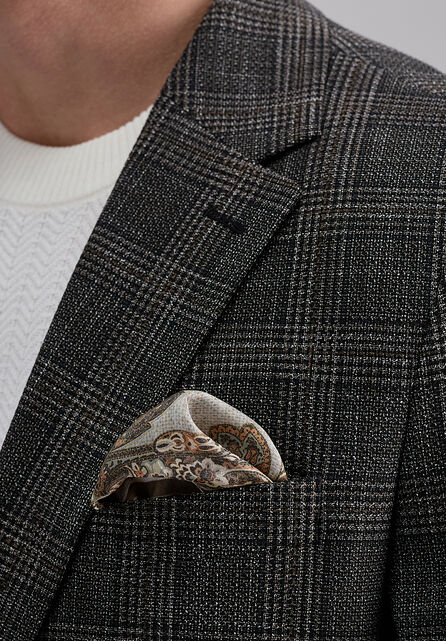 J.M. Haggar Slub Glen Plaid Sport Coat, Brown Heather