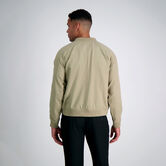 Stretch Gabardine Solid Full-Zip Bomber Jacket, Tan view# 2