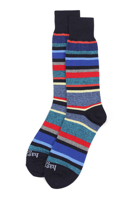 Marled Multi Stripe Socks, Navy view# 1