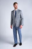 Premium Comfort Tonal Plaid Dress Pant, Chambray view# 5