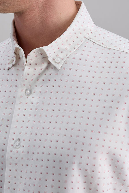 Short Sleeve Performance Button-Down Shirt, Pink view# 2