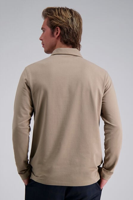 French Terry Polo Shirt, Khaki view# 2