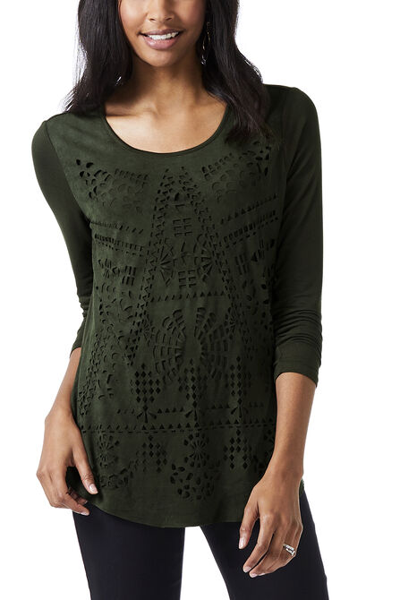 Long Sleeve Scoop Neck Top,  view# 1