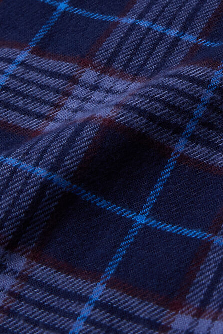 Long Sleeve Flannel Plaid Shirt, BLUE view# 6