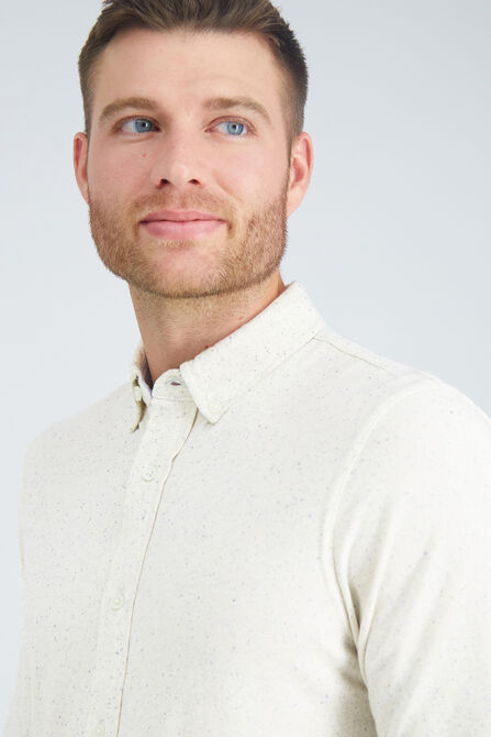 Long Sleeve Jersey Button Down Shirt, Light Grey view# 4