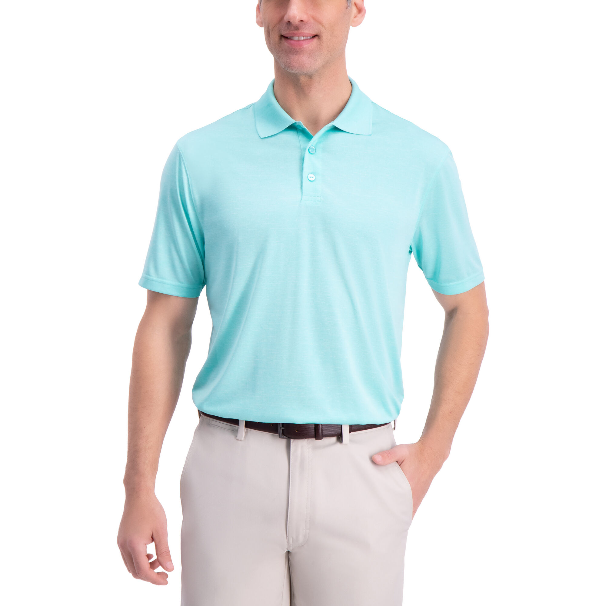 Haggar Solid Marl Golf Polo Blue (027861 Clothing Shirts & Tops) photo