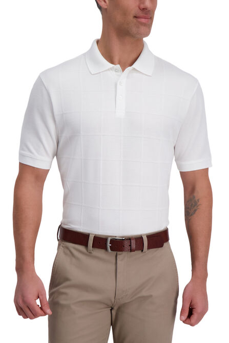 Large Box Print Polo, White view# 1