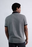 Premium Comfort Quarter Zip Houndstooth Polo, Black view# 2
