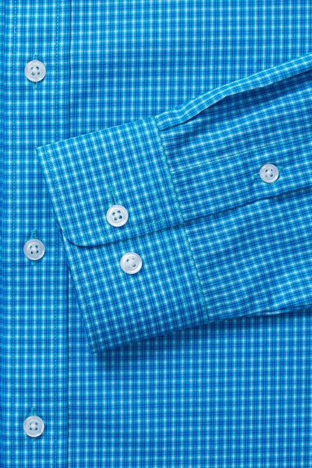 Premium Comfort Dress Shirt -  Turquoise Check, Turquoise / Aqua view# 5