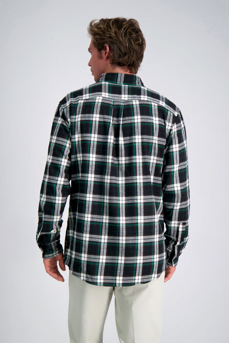 Long Sleeve Flannel Shirt, Black view# 2