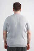 Big &amp; Tall Johnny Collar Ribbed Sweater, Heather Grey view# 2