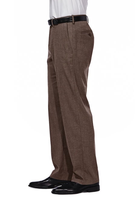 J.M. Haggar Premium Stretch Suit Pant - Flat Front, Chocolate view# 2