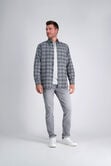 Long Flannel Plaid Shirt, Med Grey view# 3