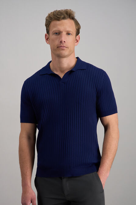 Johnny Collar Ribbed Sweater, Glacier Blue view# 1